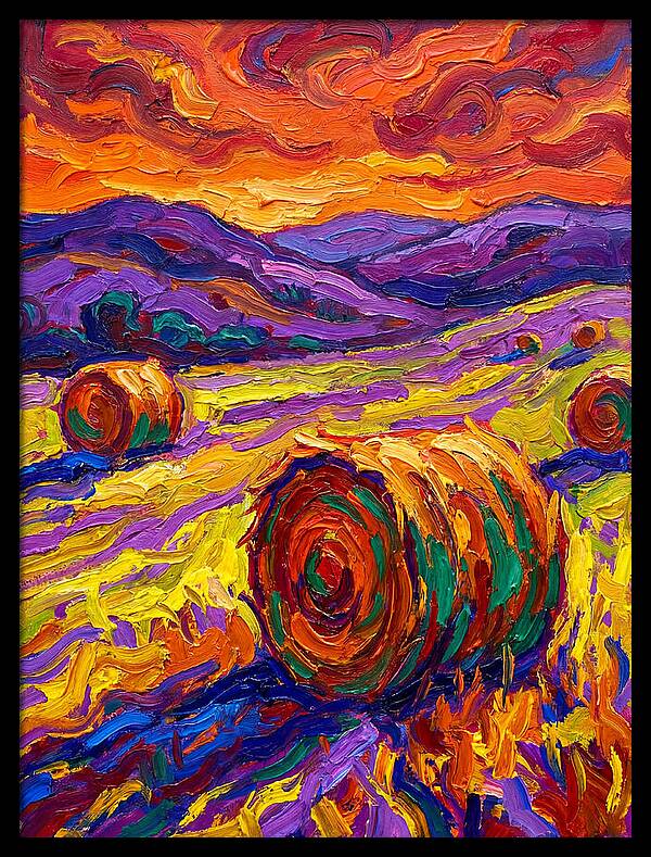 Vibrant Hay Field Landscape