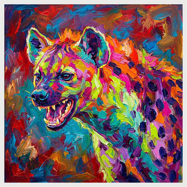 Vibrant Hyena Expressionism