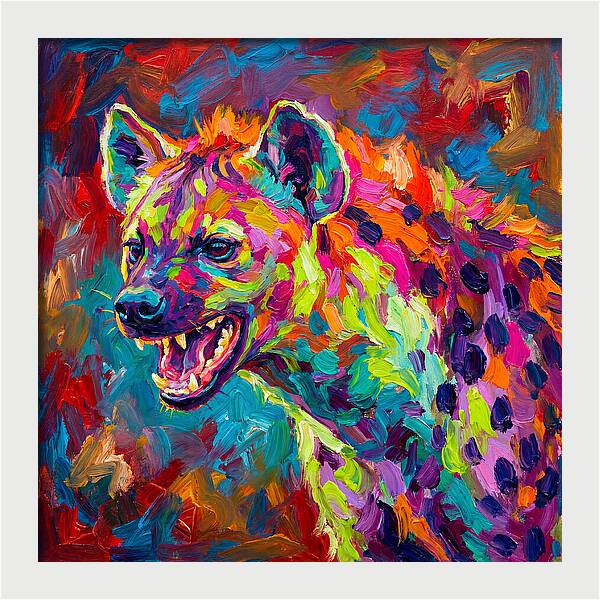 Vibrant Hyena Expressionism