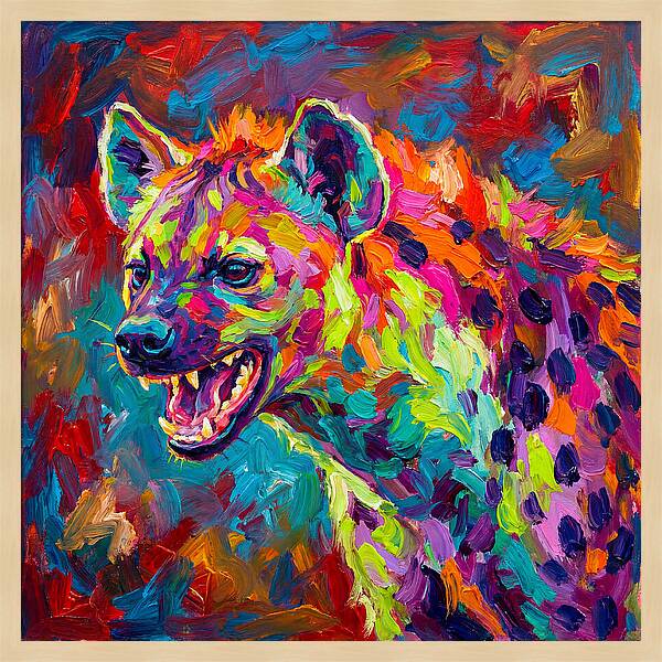 Vibrant Hyena Expressionism
