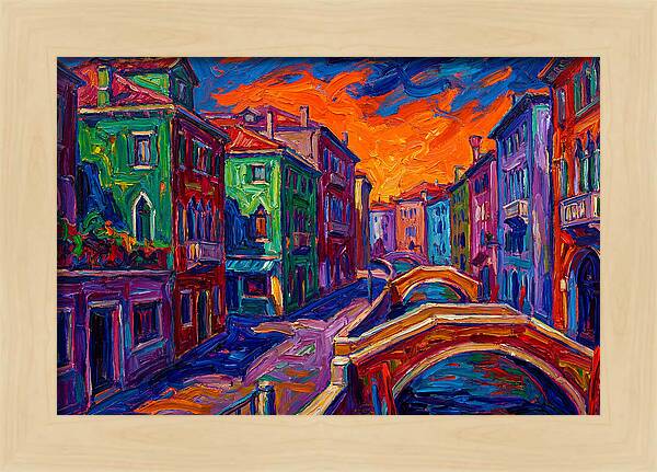 Vibrant Italian Canal Scene
