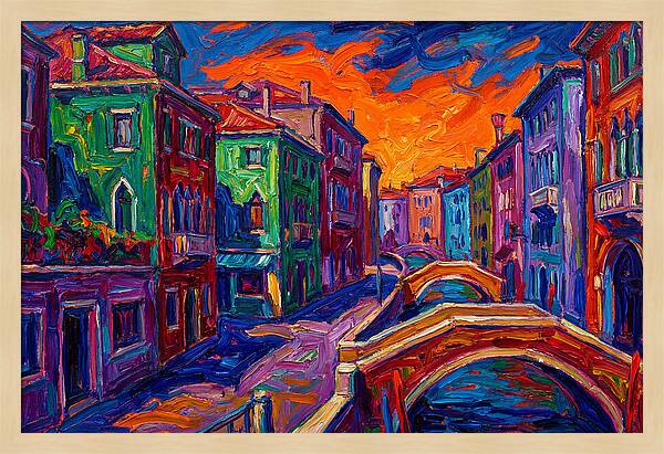 Vibrant Italian Canal Scene