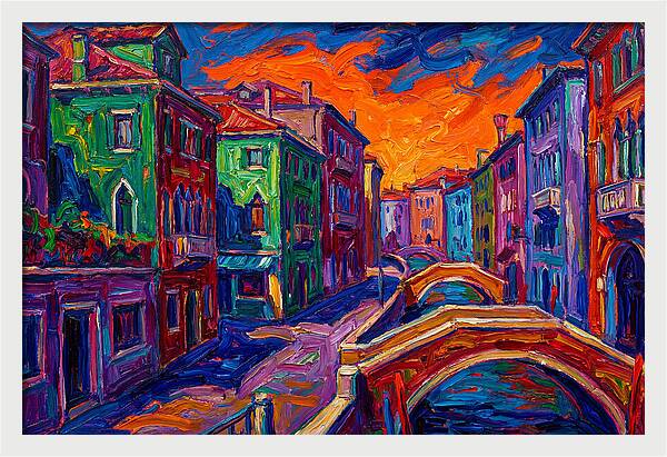 Vibrant Italian Canal Scene
