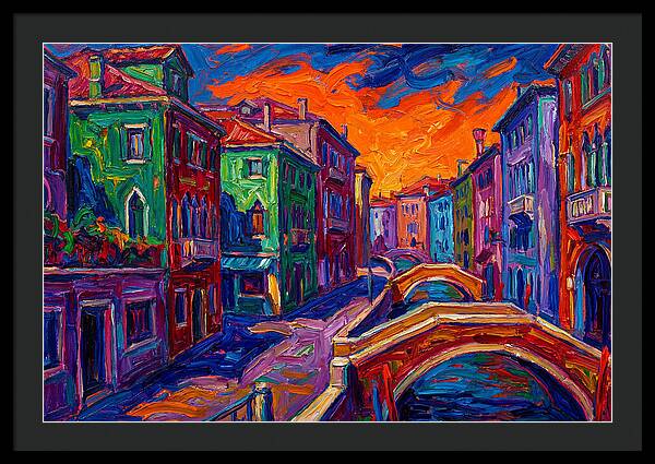 Vibrant Italian Canal Scene
