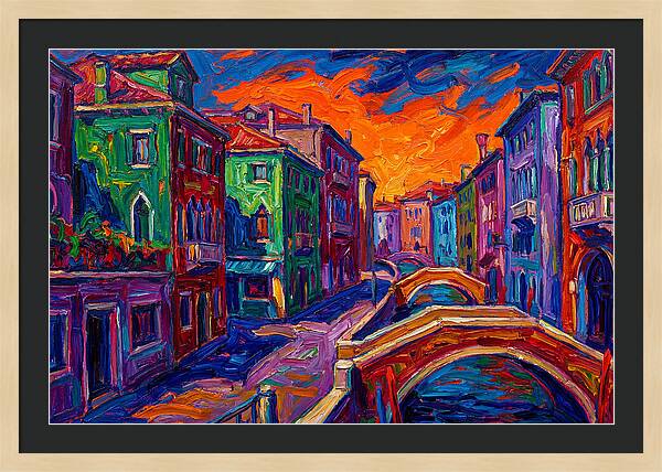 Vibrant Italian Canal Scene