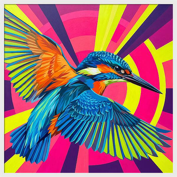 Vibrant Kingfisher In Flight
