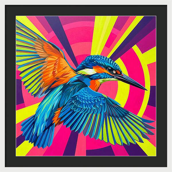 Vibrant Kingfisher In Flight