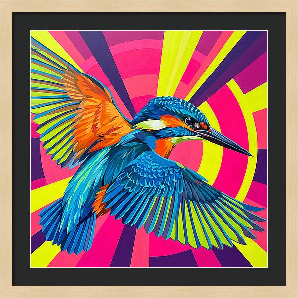 Vibrant Kingfisher In Flight