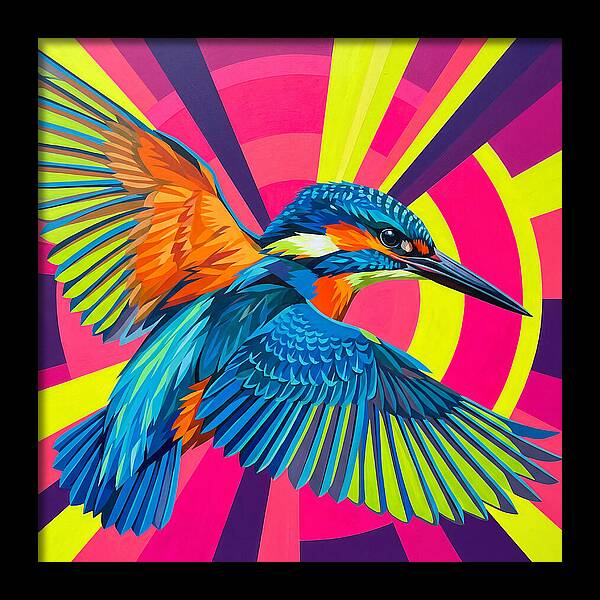 Vibrant Kingfisher In Flight