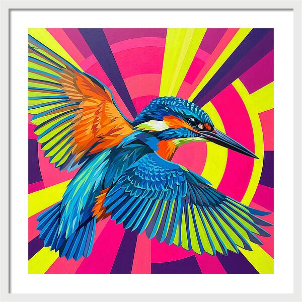 Vibrant Kingfisher In Flight