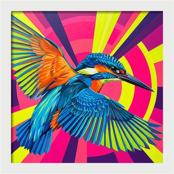 Vibrant Kingfisher In Flight