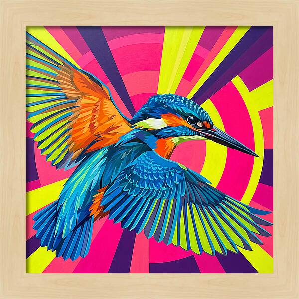 Vibrant Kingfisher In Flight