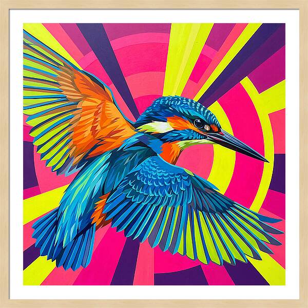 Vibrant Kingfisher In Flight