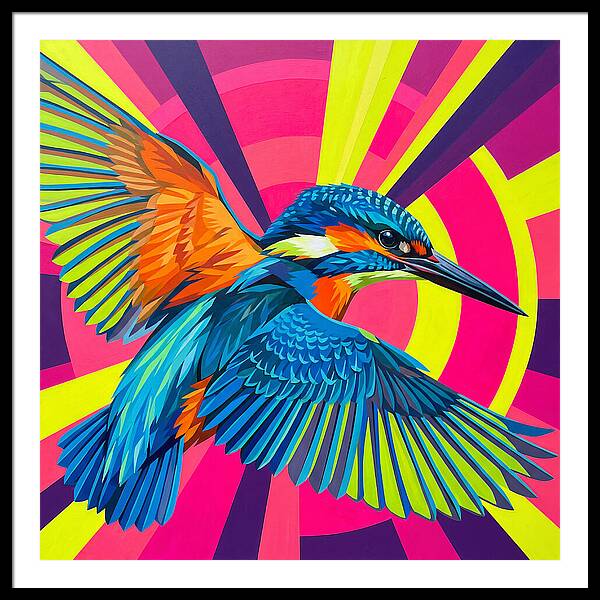 Vibrant Kingfisher In Flight