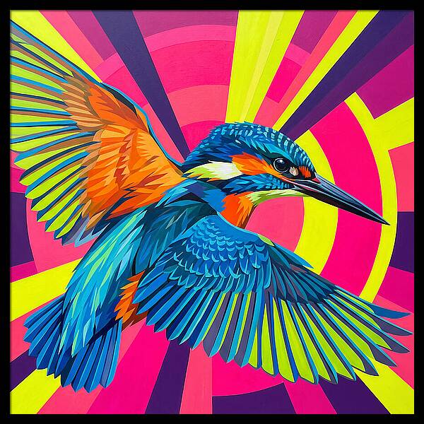 Vibrant Kingfisher In Flight