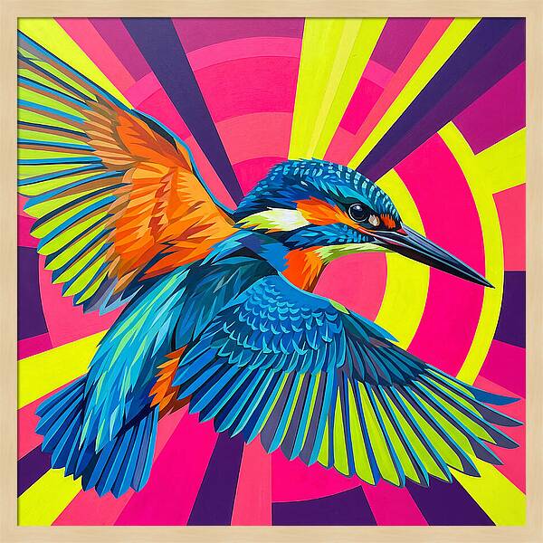 Vibrant Kingfisher In Flight