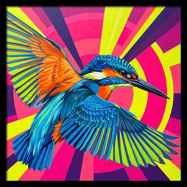 Vibrant Kingfisher In Flight