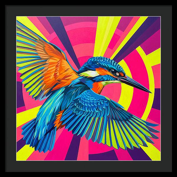 Vibrant Kingfisher In Flight