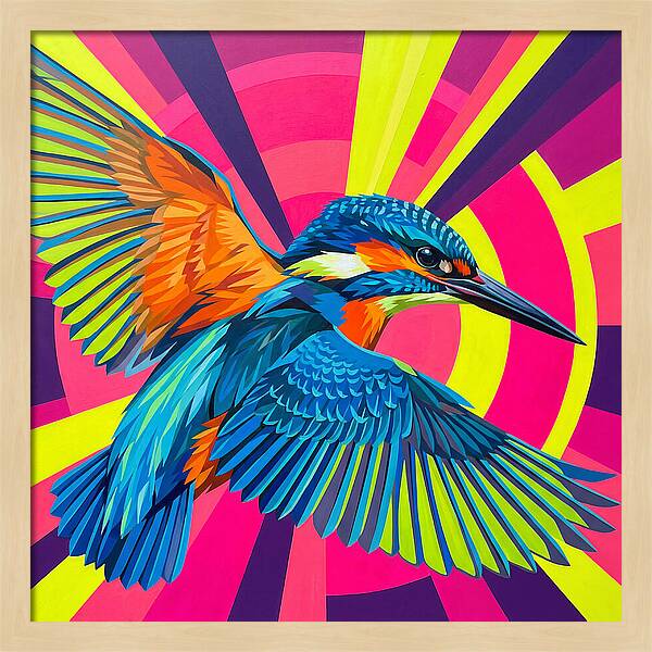 Vibrant Kingfisher In Flight