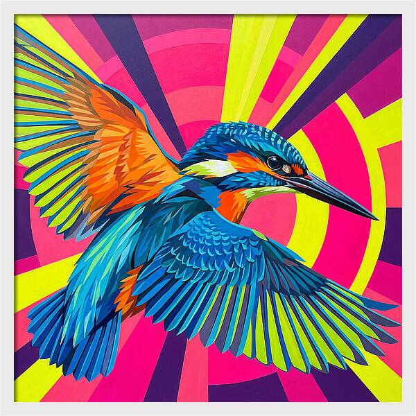 Vibrant Kingfisher In Flight