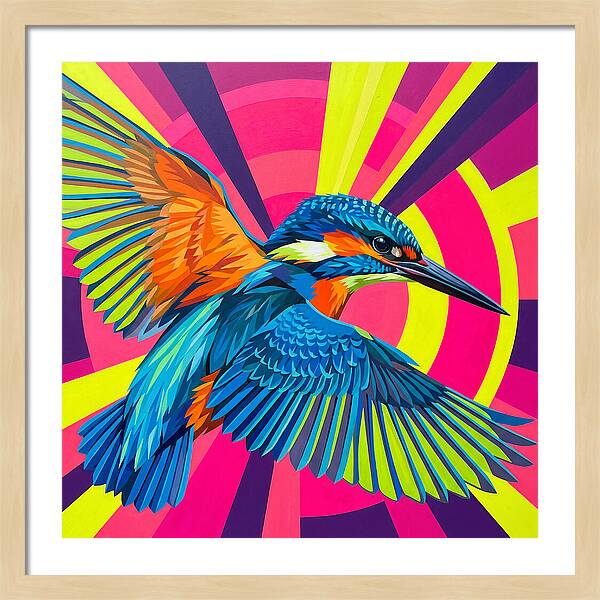 Vibrant Kingfisher In Flight