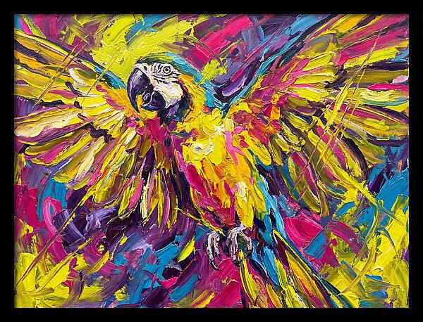Vibrant Macaw In Flight