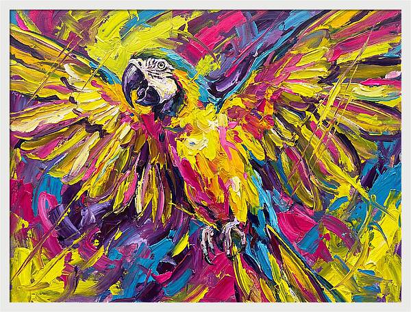 Vibrant Macaw In Flight