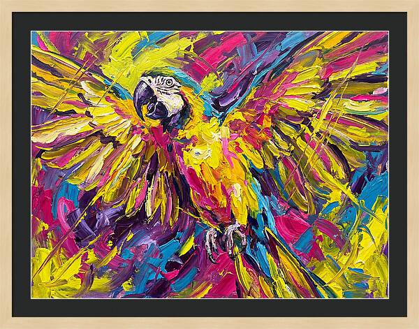 Vibrant Macaw In Flight