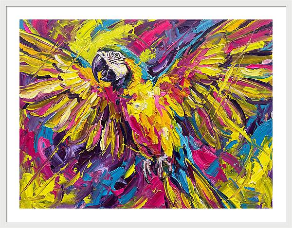 Vibrant Macaw In Flight