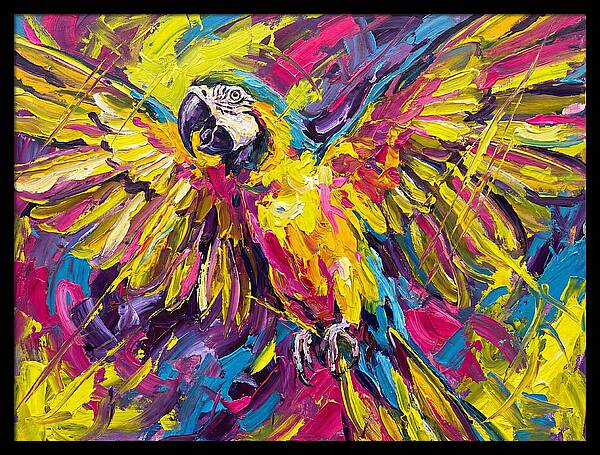 Vibrant Macaw In Flight