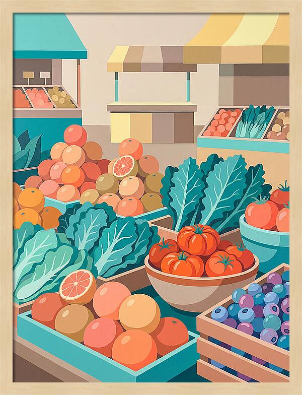Vibrant Market Produce Display