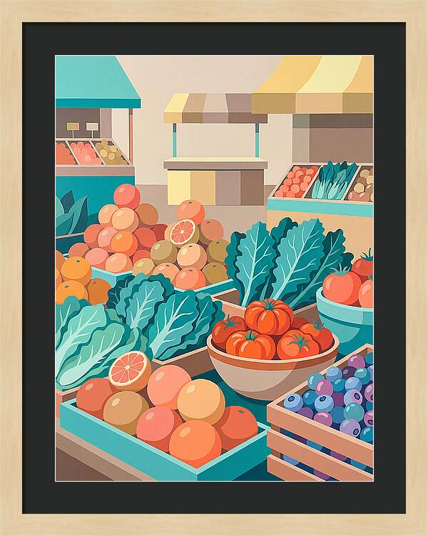 Vibrant Market Produce Display