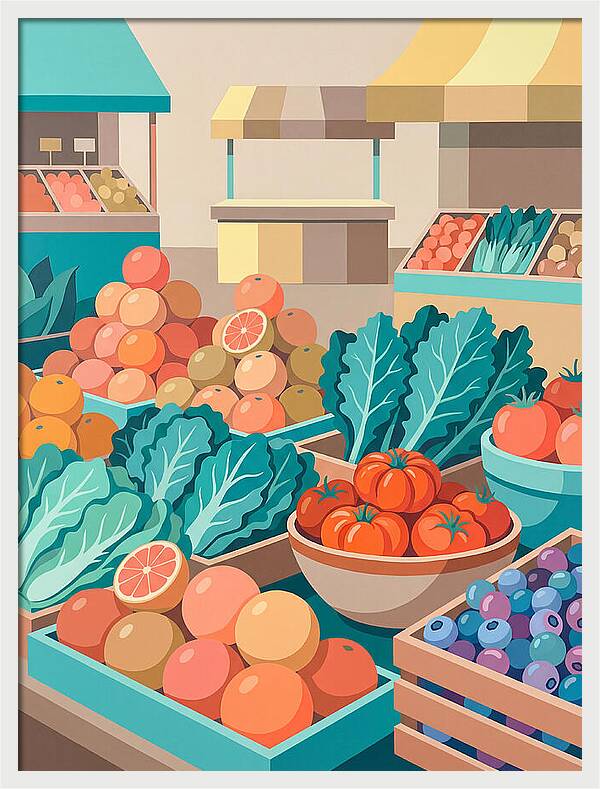 Vibrant Market Produce Display