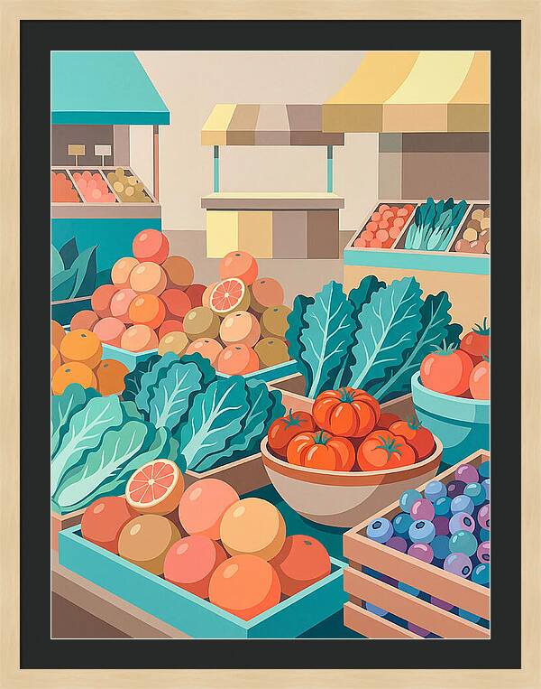 Vibrant Market Produce Display