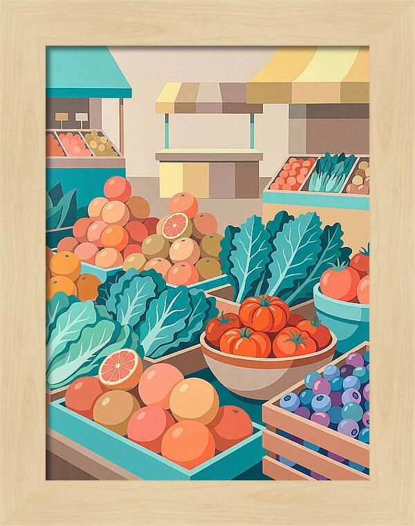 Vibrant Market Produce Display