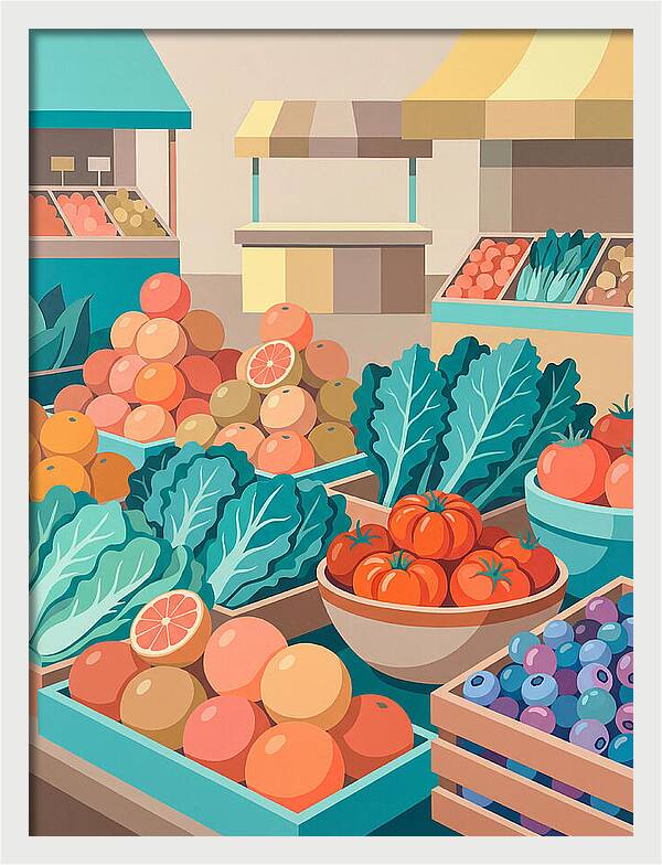 Vibrant Market Produce Display