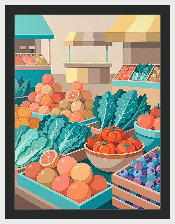 Vibrant Market Produce Display