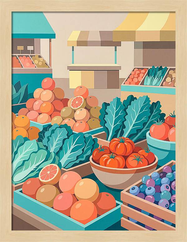 Vibrant Market Produce Display