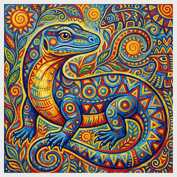 Vibrant Monitor Lizard