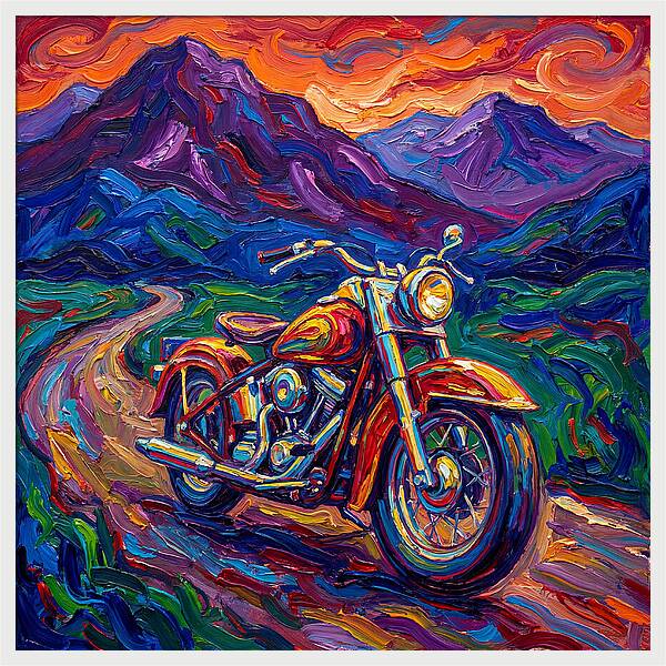 Vibrant Motorcycle Journey