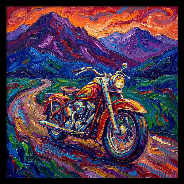 Vibrant Motorcycle Journey