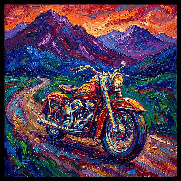 Vibrant Motorcycle Journey