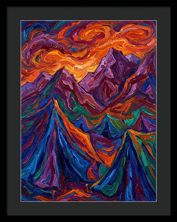 Vibrant Mountain Tents Under Sunset