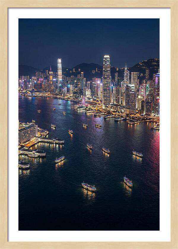 Vibrant Nightlights Over Hong Kong