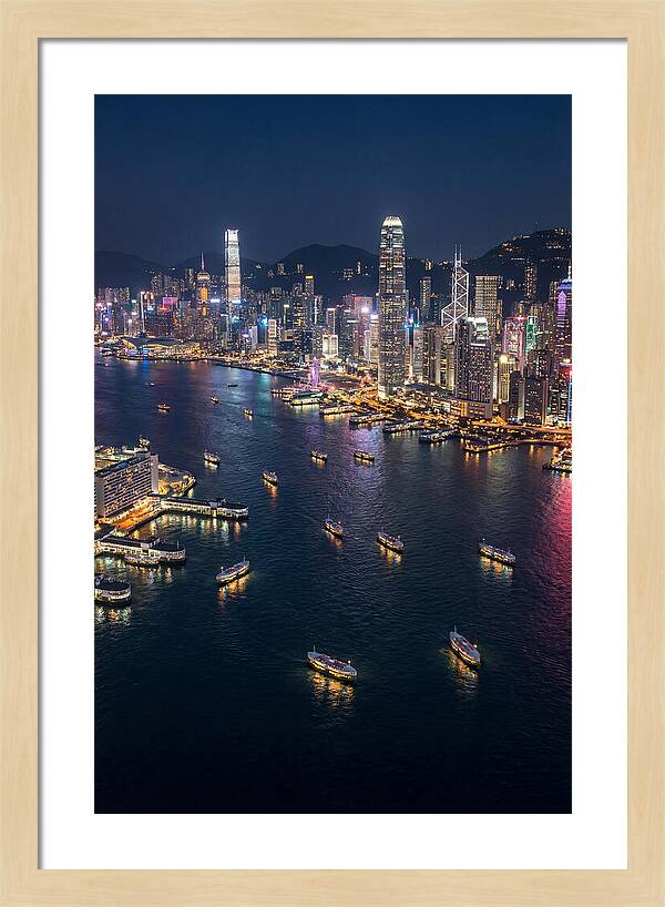 Vibrant Nightlights Over Hong Kong