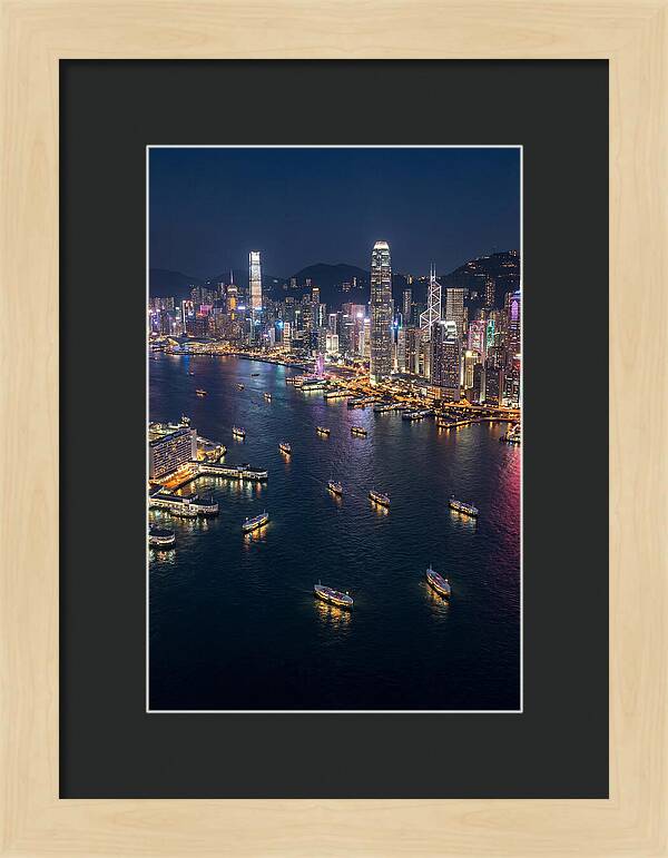 Vibrant Nightlights Over Hong Kong