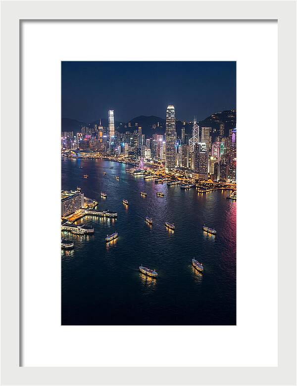 Vibrant Nightlights Over Hong Kong