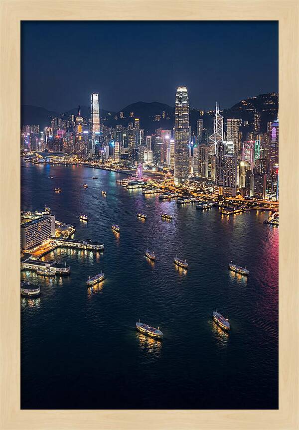 Vibrant Nightlights Over Hong Kong