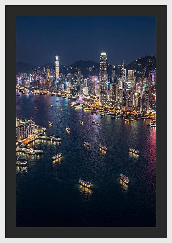 Vibrant Nightlights Over Hong Kong