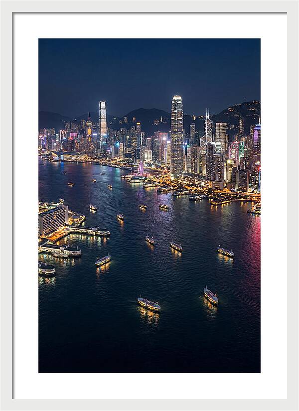 Vibrant Nightlights Over Hong Kong